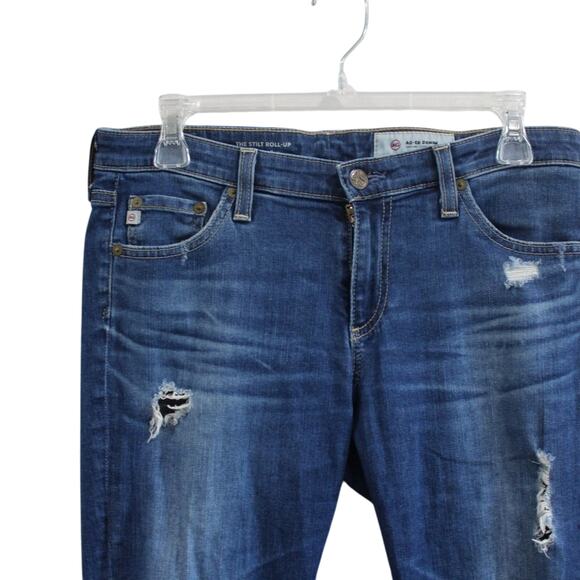 AG | The Stilt Roll-Up Cigarette Roll-Up Distressed Jeans Size 28 - Picture 4 of 10